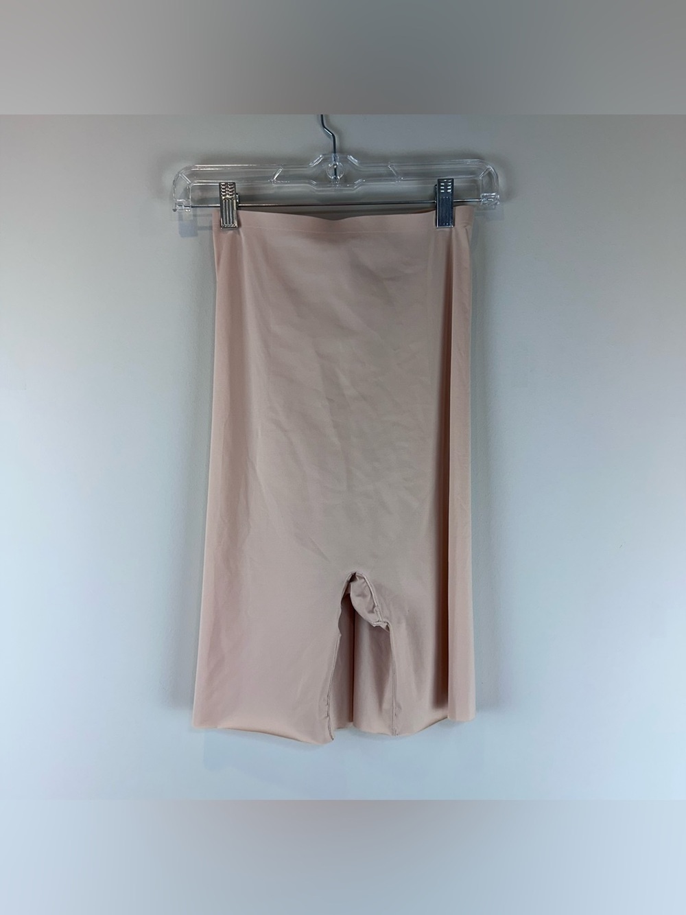 Spanx Nude Beige High Waisted Mid Thigh Shapewear Slimming Shorts Size Large
